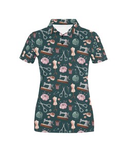 Sewing Equipment Print All Over Printed Polo T-Shirt - Ideal Gift For Sewing Enthusiasts