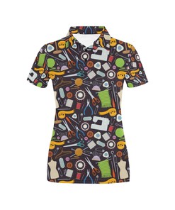 Sewing Equipment Print Athletic Polo Shirt - Perfect For Crafty Fans