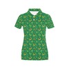 Shamrock With Horse Shoes Print Women'S Athletic Polo Shirt - Ideal For Saint Patrick'S Day Celebrations