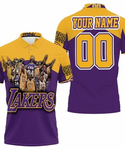 Shaquille Oneal 34 Los Angeles Lakers Nba Western Conference Personalized Polo T-Shirt