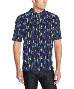 Shark Neon Color Print 3D Polo Shirt For Men - Perfect Gift For Fans Of Sharks And Nightlife