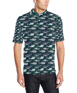 Shark Pattern Print 3D Polo Shirt For Men - Gift For Fans Of Sharks And Fashion