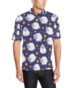 Sheep Pattern Print Design Men'S Sport Polo Shirt - Perfect For Casual Sports And Activities
