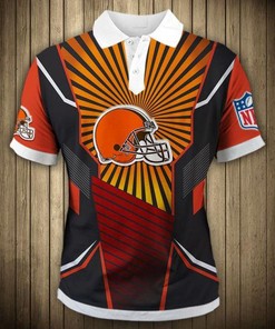 Shine Bright With Sunlight Casual Polo Shirt For Cleveland Browns Fans