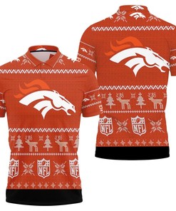 Show Off Your Festive Spirit With Denver Broncos Christmas 3D All Over Print Polo Shirt