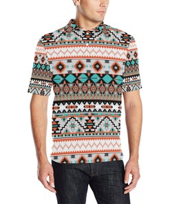 Show Your Heritage With Tribal Aztec Indians Native American Men'S Polo Shirt