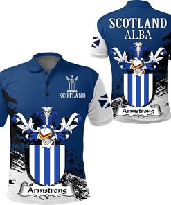 Show Your Style With Scottish Family Crest Armstrong Scotland Golf Polo Shirt