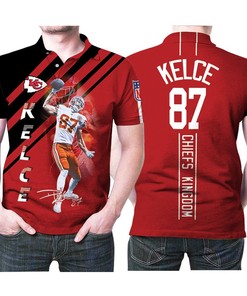 Signed 3D Printed Polo Shirt For Kansas City Chiefs Fans - Travis Kelce 87