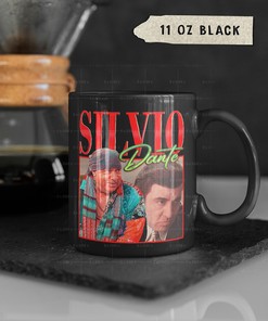 Silvio Dante 90s Retro Coffee Mug Homage to The Sopranos and the Actor Steven Van Zandt