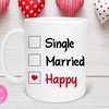 Single Married Happy Check Funny Anti-Valentine's Day Mug Gift Set