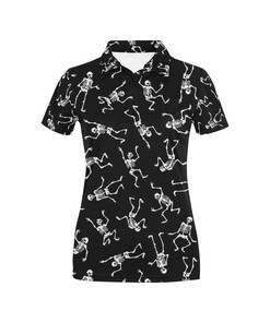 Skeleton Print Women'S Polo Shirt - Perfect Gift For Fans Of Skeletons And Fashion In 2021