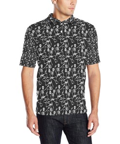 Skeleton Themed Print Men'S Polo Shirt - Gift For Fans Of Skulls And Style