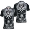 Skull 3D Polo Shirt For Fans Of The Oakland Raiders - Trendy And Unique Gift