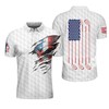 Skull And American Flag Polo Shirt For Golf Enthusiasts - A Perfect Gift