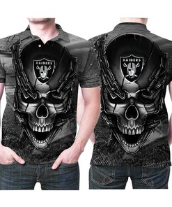 Skull Chains 3D Printed Polo Shirt - Cool And Stylish Gift For Raiders Fans
