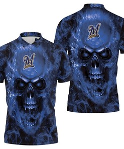 Skull Milwaukee Brewers Fans Polo Shirt - Perfect Gift For Fans