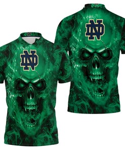 Skull Polo Shirt For Notre Dame Fighting Irish Fans - Unique And Stylish Gift