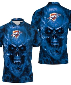 Skull Polo Shirt For Oklahoma City Thunder Fans - Unique And Stylish Gift