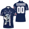 Snoopy Dallas Cowboys 3D Personalized Polo Shirt - Perfect Gift For Fans