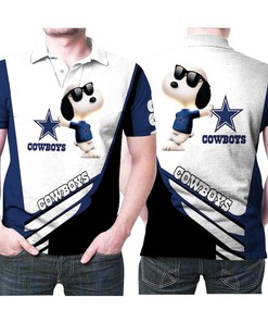 Snoopy Dallas Cowboys Pattern 3D Printed Polo Shirt - Gift For Fans