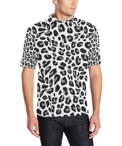 Snow Leopard Skin Print Polo Shirt - Stylish Gift For Fans Of Snow Leopards 2021