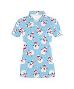 Snowman Print Polo Shirt - Cute Gift For Fans Of Snowmen