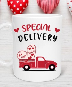 Special Delivery Valentine's Day Mug Gift Set - Love Red Truck Mug