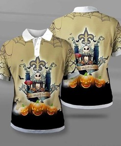 Spooky Style - Halloween All Over Print Polo Shirt For New Orleans Saints Fans