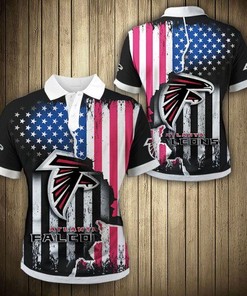 Sport Your Patriotism With Atlanta Falcons American Flag Polo Shirt