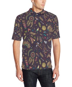 Stand For Culture Tribal Native American Aztec Men'S Polo Shirt With Polo Collar