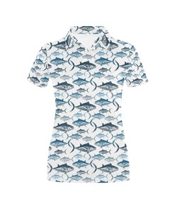 Stand Out In The Crowd With 3D Printed Tuna Fish Women'S Polo Shirt
