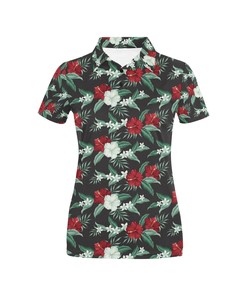 Stand Out With 3D Printed Tropical Flower Women'S Polo Shirt For Sports Fans