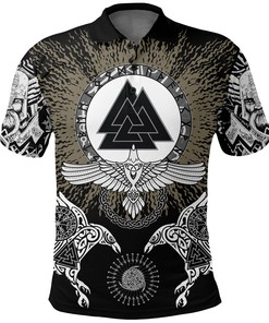 Stand Out With Raven, Valknut, And Vegvisir Viking Polo Shirts For Sports Fans