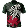 Stand Out With Wales Celtic Cross & Cymru Skew Style Polo Shirt For Sports Fans