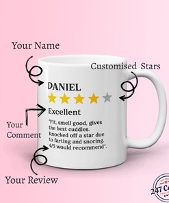 Star Rating Review Mug - Funny Boyfriend Review Mug - Valentines Day Mug For Couples - Personalised Gift Mug