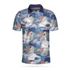 Stay Patriotic With Astronaut Playing Golf In Space Usa Flag Polo Shirt