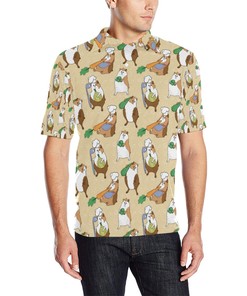 Stylish Guinea Pig Pattern Polo Shirt - A Must-Have For Guinea Pig And Golf Fans