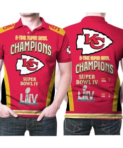 Super Bowl Iv Champions 3D Printed Polo Shirt For Kansas City Chiefs Fans