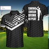 Swing Swear Drink Repeat Personalized Polo Collar For Golf Lovers - Add Fun To Golf