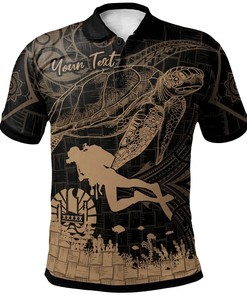 Tahiti Scuba Diving Turtle Custom Polo Shirt