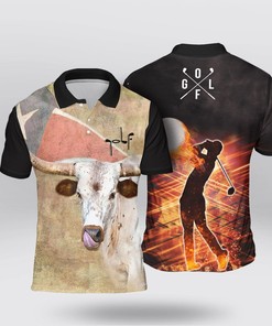 Texas Longhorn Golf Ball Polo Collar Shirt - Classic And Elegant Design