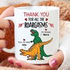 Thank You For The Roargasms Mug - Funny Valentines Day Mug Set for Lover with Double Mug