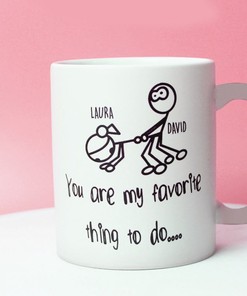 Thanks For All The Orgasms Mug - Customised Naughty Valentines Mug for Him - Double Mug Set
