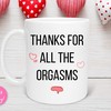 Thanks For All The Orgasms Valentine's Day Gift Mug Set - Coworker or Friend