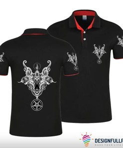 The Baphomet Goat Skull Gift Men'S Polo Shirt - Perfect Gift For Fans Of Skulls And Occult Style