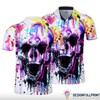 The Color Melted Skull Gift Men'S Polo Shirt - Perfect Gift For Fans Of Skulls And Colorful Fashion