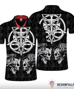 The Evil And Angel Skull Gift Men'S Polo Shirt - Perfect Gift For Fans Of Skulls And Contrasting Fashion