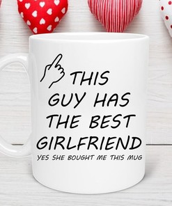 This Guy Has An Awesome Girlfriend Couples Mug - Cute Valentine's Day Gift Set
