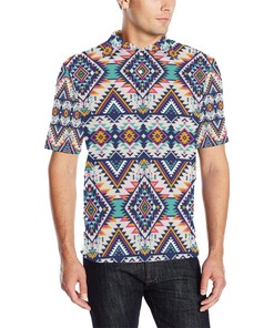 Trending Style Tribal Aztec Indians Men'S Polo Shirt With Aztec Pattern