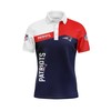 Trendy Look - Women'S 3D Button-Up Polo Shirt Featuring New England Patriots